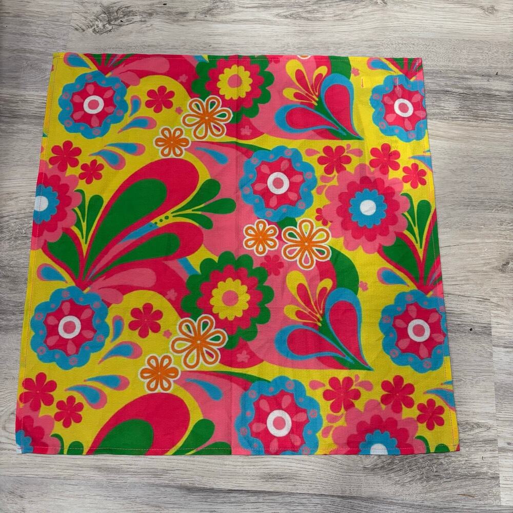 New Blackbough Groovy Graden Pink Yellow Bandana Head Scraf Retro 70s